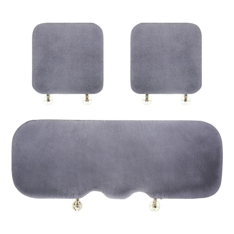 Plush Rabbit Fur Car Seat Cushion Winter Warmth Thick Wool Square Multicolor Cushion for Main Driver or Co-pilot Cover Universal