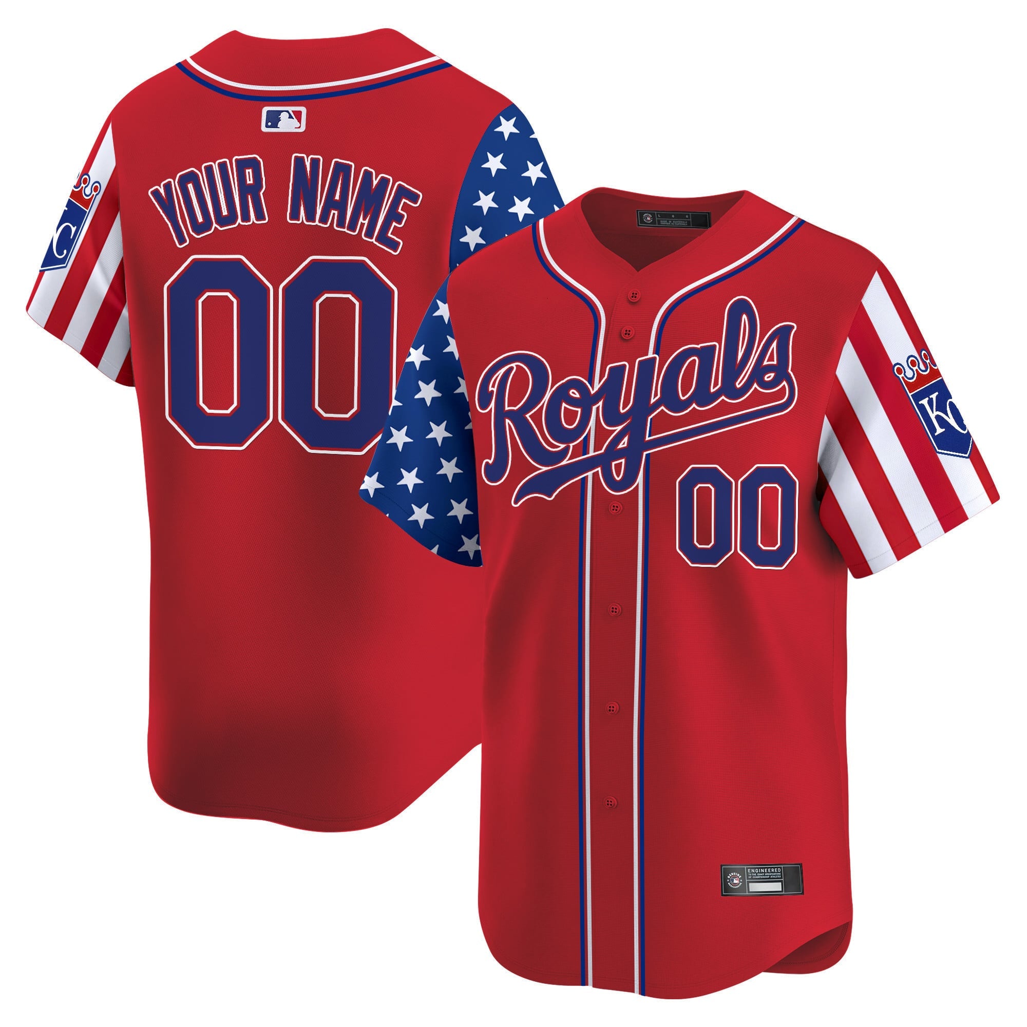 Kansas City Royals 2025 Independence Day Vapor Premier Limited Custom Jersey - All Stitched
