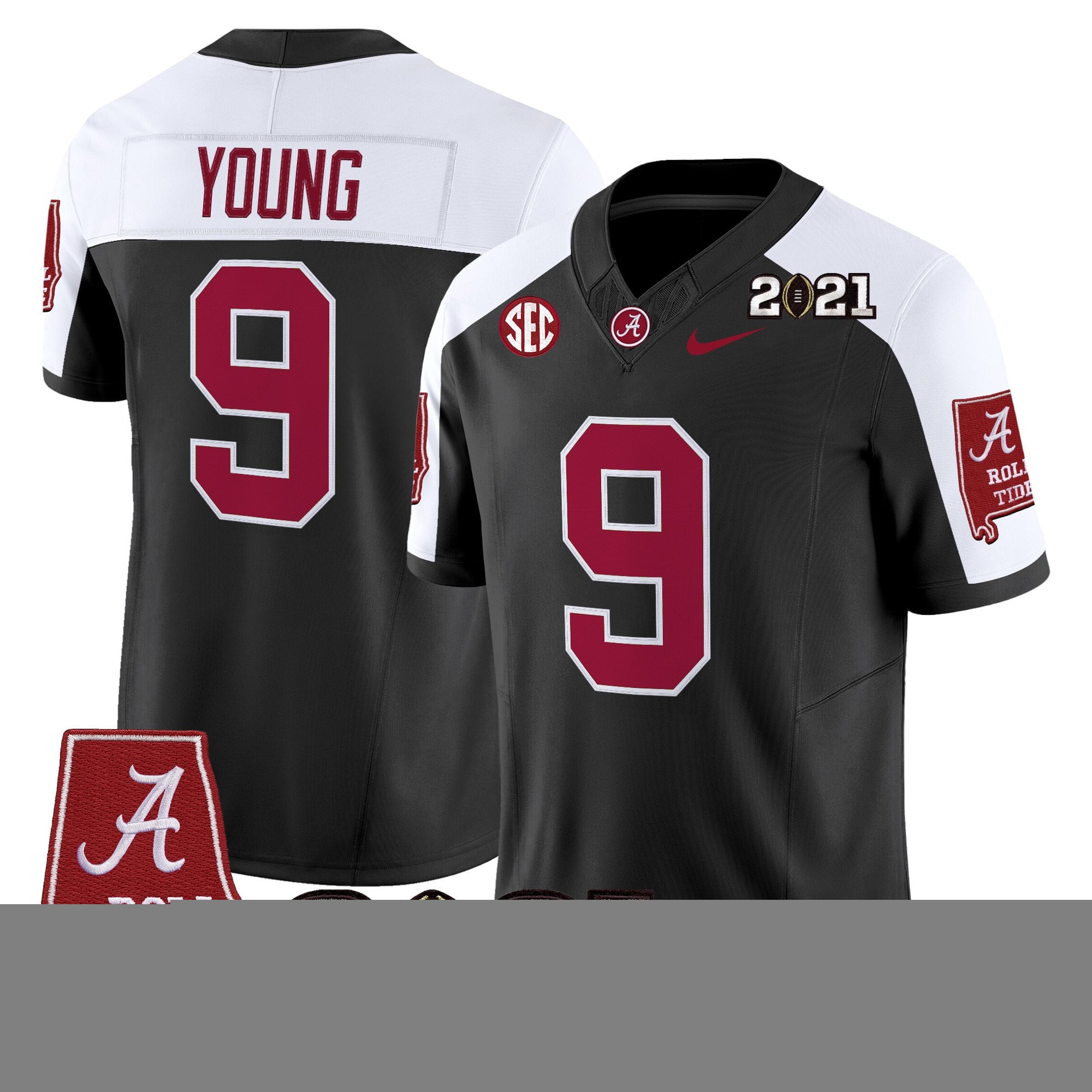 Men's Alabama Crimson Tide '2021 CFP National Championship' Vapor Limited Jersey - Alabama Map - All Stitched