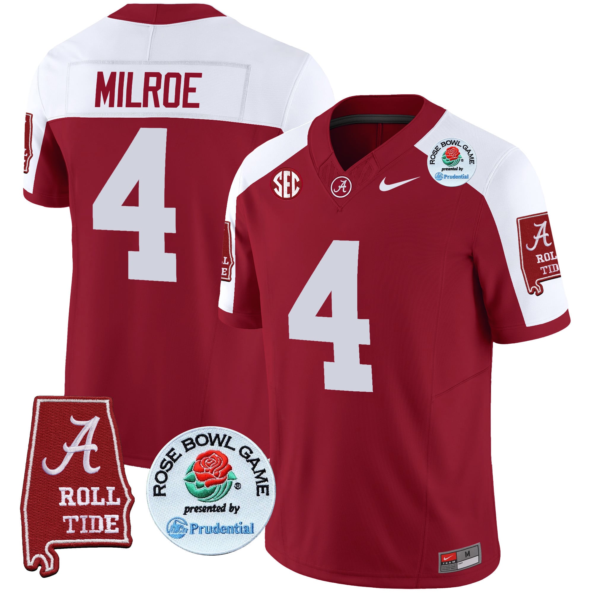 Men's Alabama Crimson Tide Rose Bowl Patch Vapor Limited Jersey - All Stitched