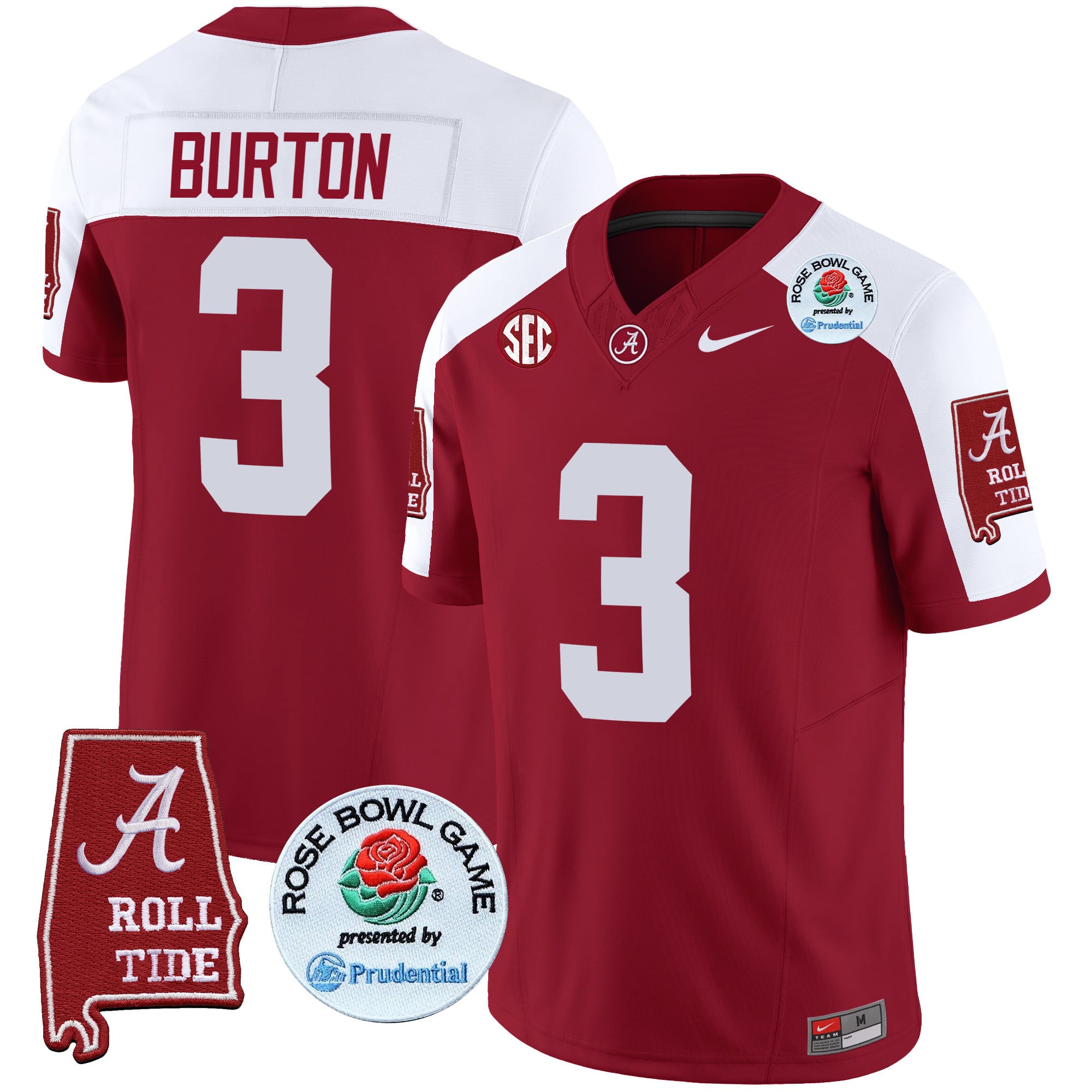 Men's Alabama Crimson Tide Rose Bowl Patch Vapor Limited Jersey - All Stitched