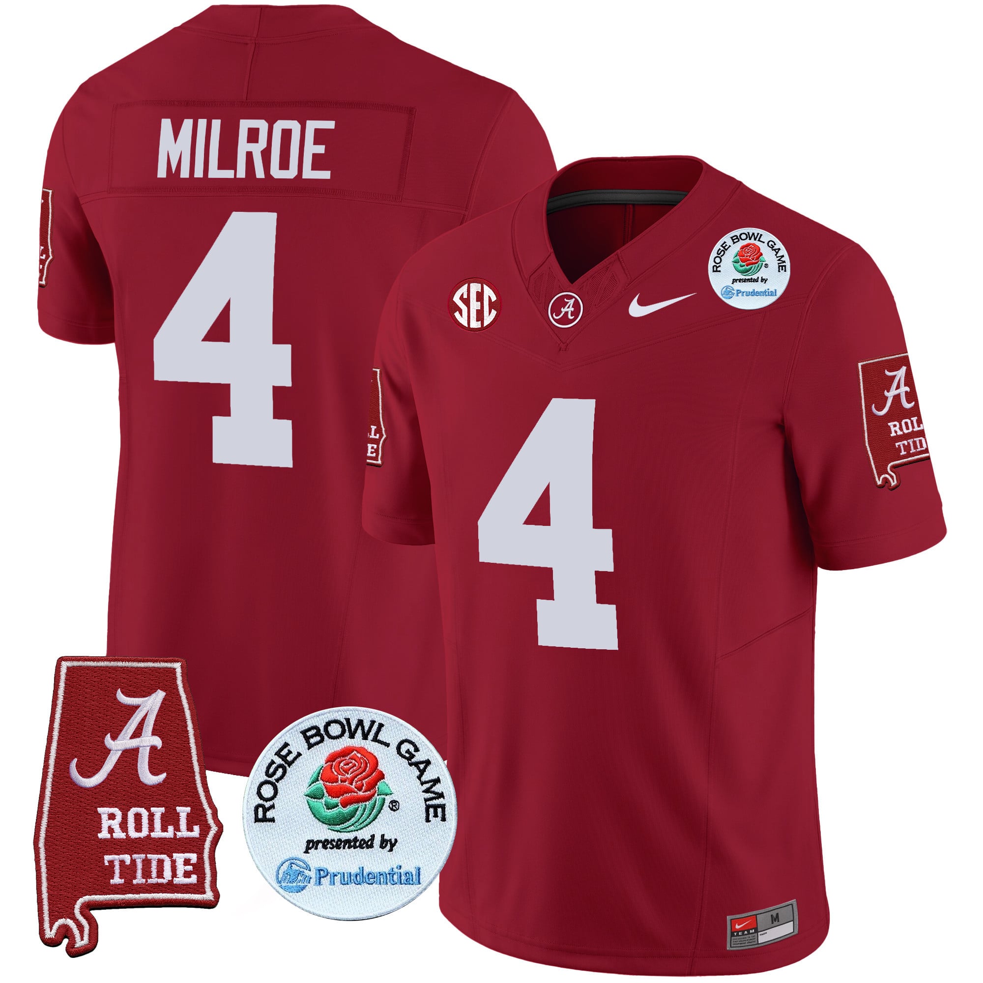 Men's Alabama Crimson Tide Rose Bowl Patch Vapor Limited Jersey - All Stitched