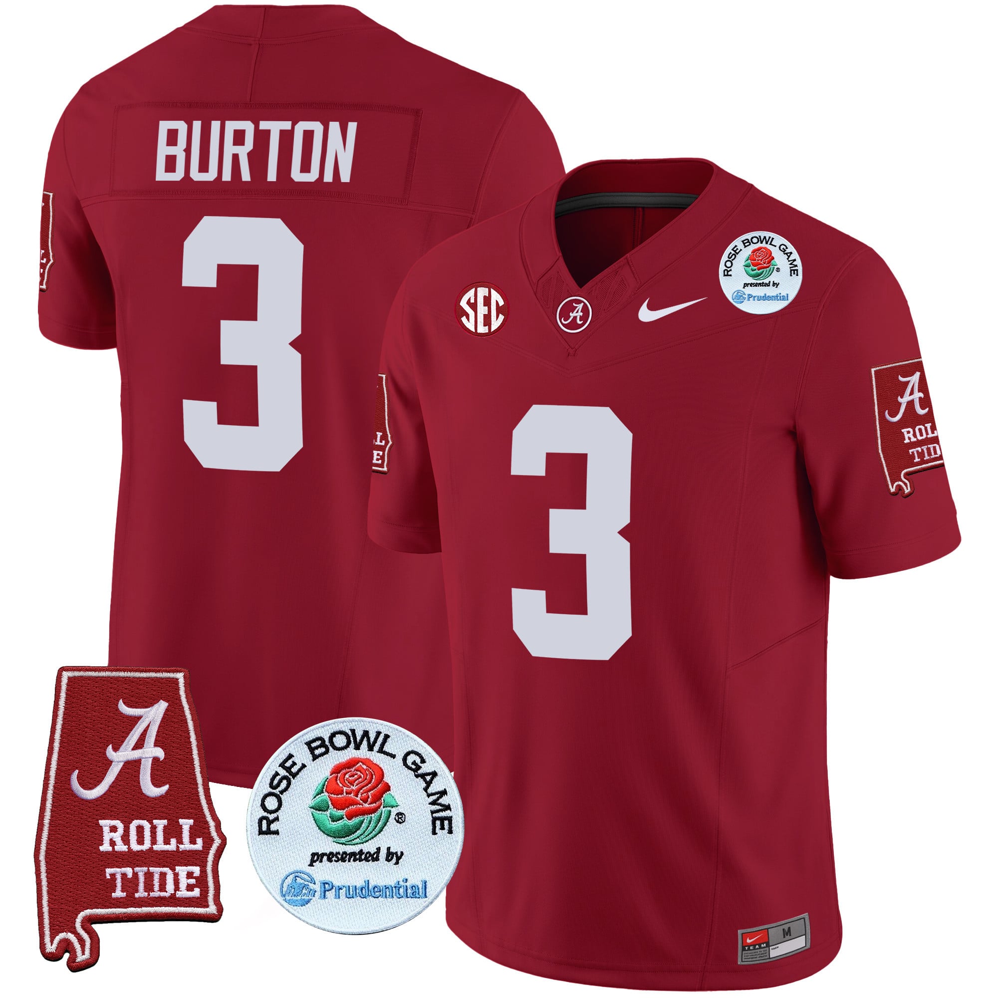Men's Alabama Crimson Tide Rose Bowl Patch Vapor Limited Jersey - All Stitched