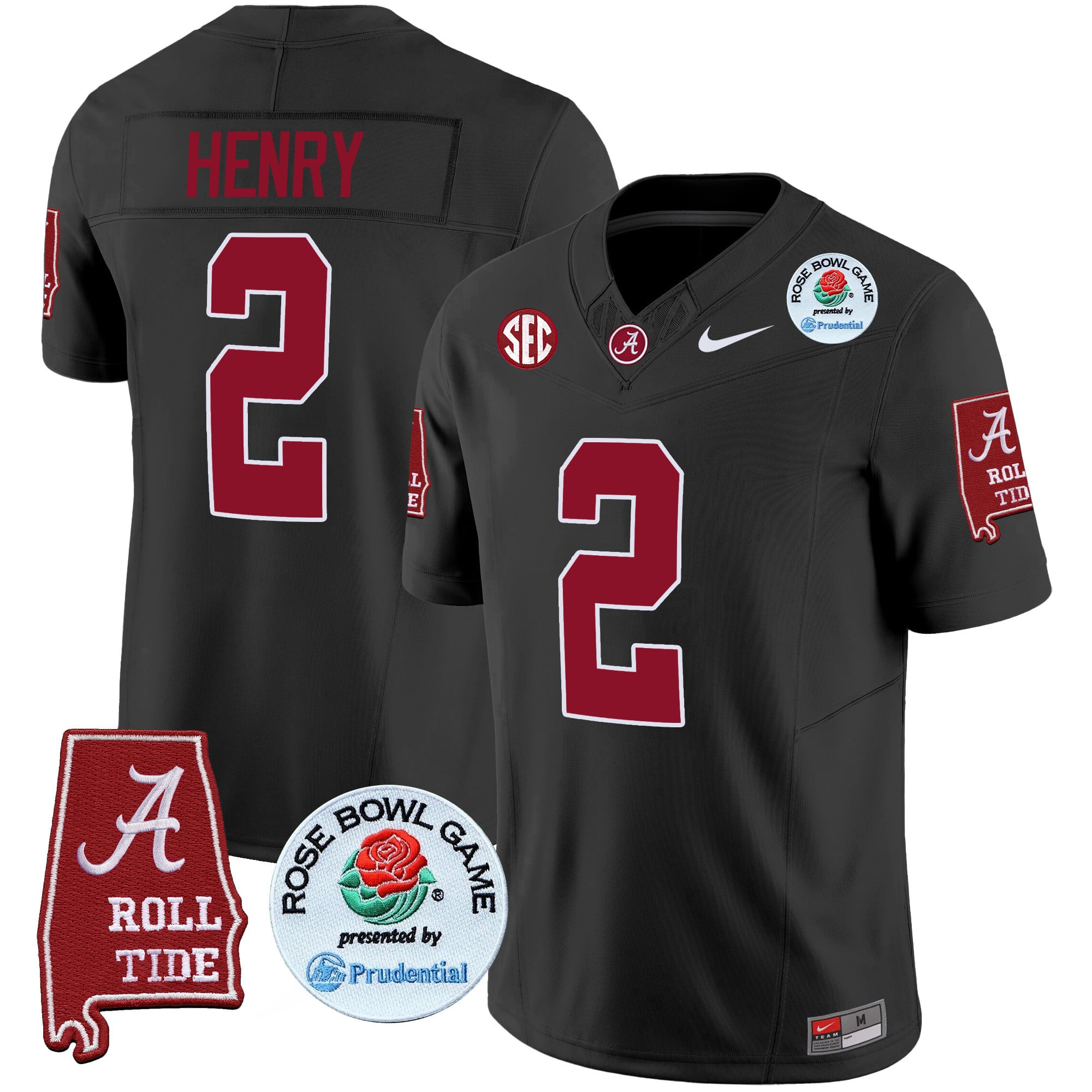 Men's Alabama Crimson Tide Rose Bowl Patch Vapor Limited Jersey - All Stitched