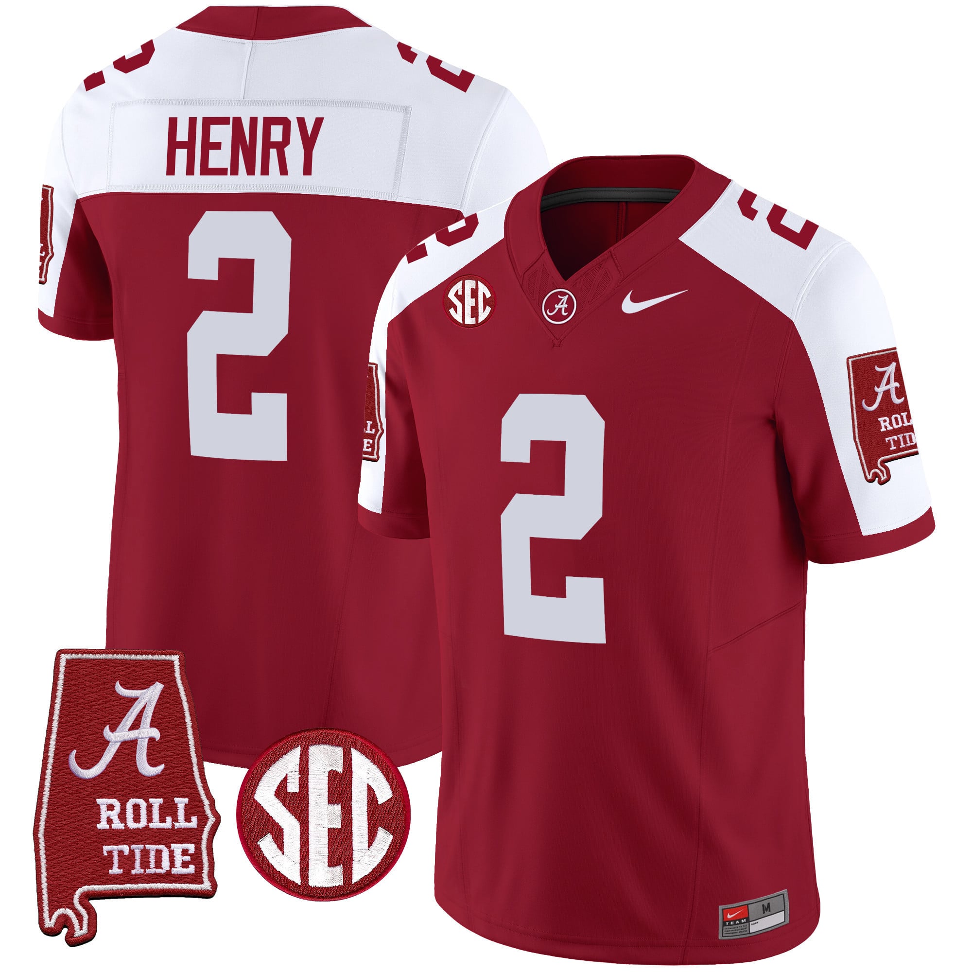 Men's Alabama Crimson Tide Vapor Limited Jersey V3 - Alabama Map - All Stitched