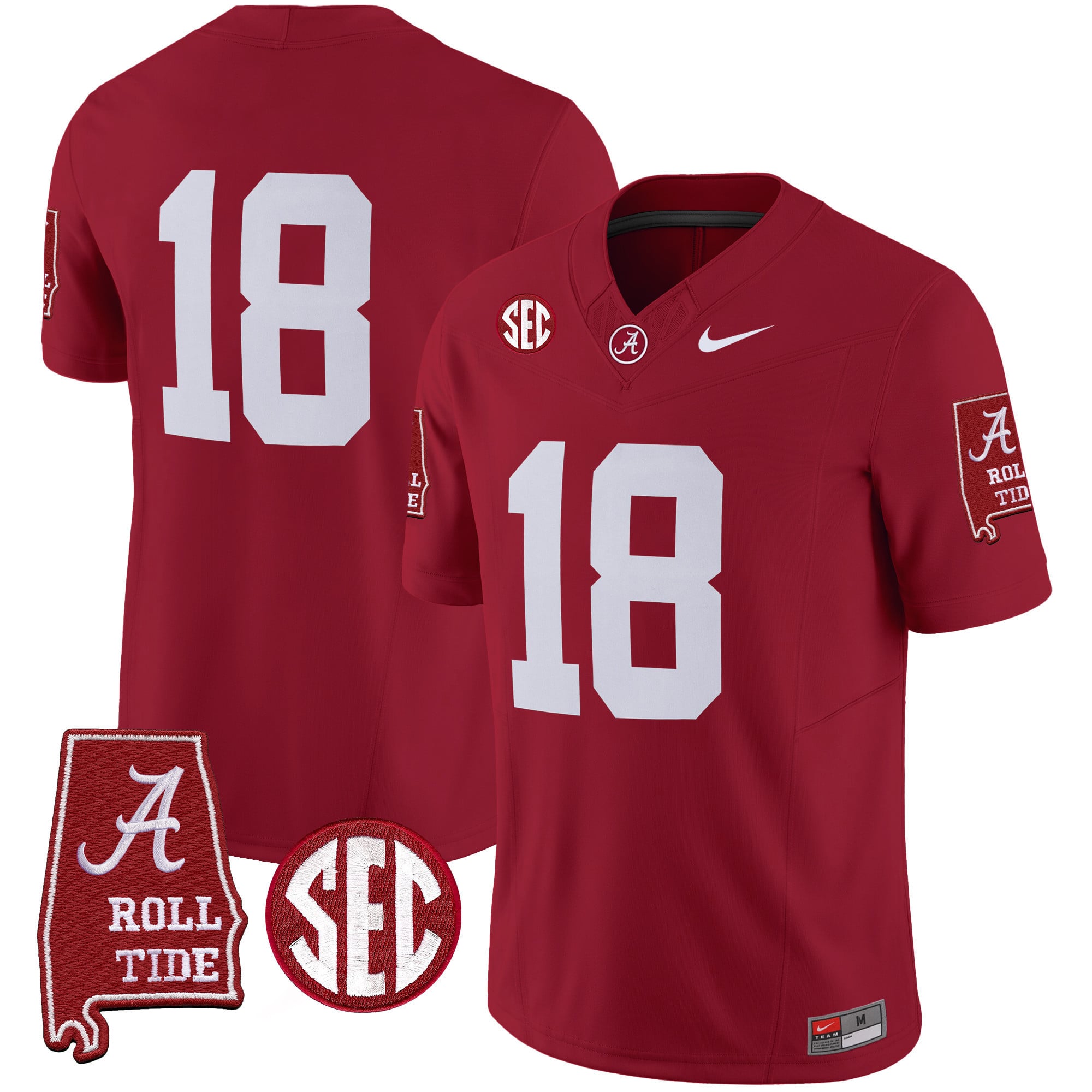 Men's Alabama Crimson Tide Vapor Limited Jersey V3 - Alabama Map - All Stitched