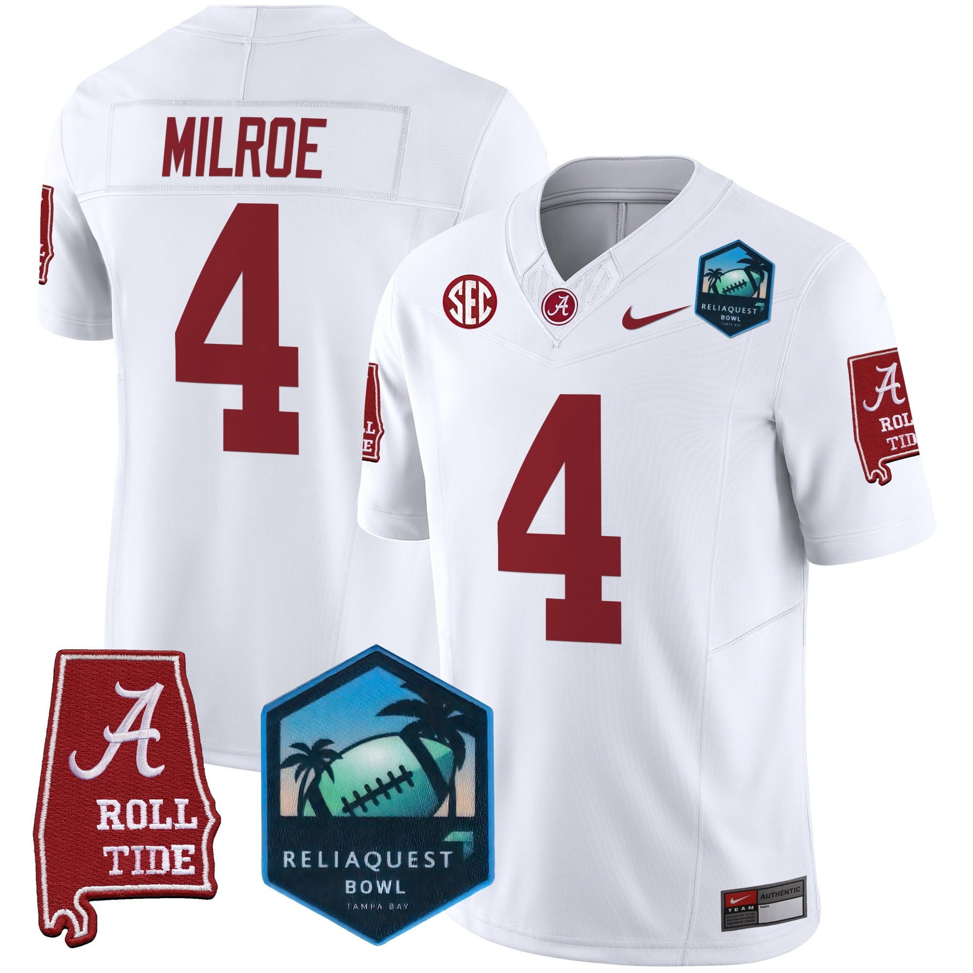Men's Alabama Crimson Tide 2025 ReliaQuest Bowl Patch Vapor Limited Jersey - All Stitched
